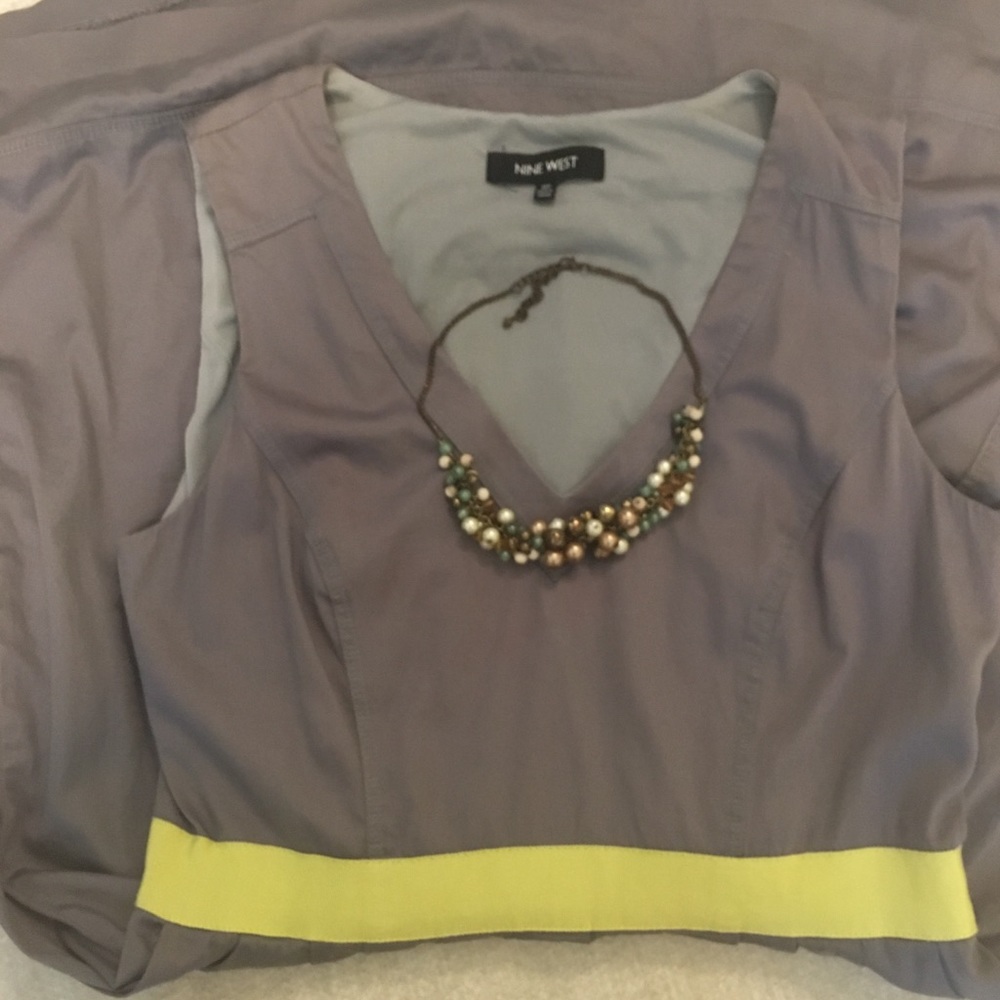 Beautiful grey and yellow Nine West dress! - Picture 3 of 5